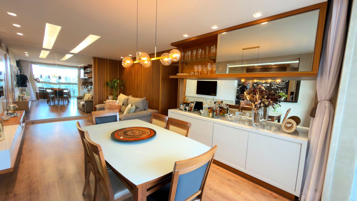 Varanda gourmet do apartamento em Cascatinha